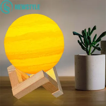 

DC5V 3D Print Jupiter Lamp Night Light Colorful Moon Light Touch Tap Push Pat USB for Home Decoration and Children's Gift