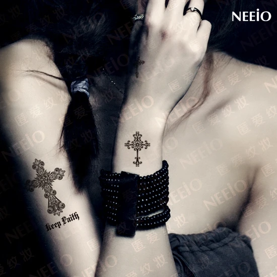 New Grain Makeup Tattoo Paste Sacred Mark Cross Hands Neck Arm Tattoos Waterproof Makeup For Light Blue Eyes Tattoo Sleeve Shirts Womentattoos Flag Aliexpress