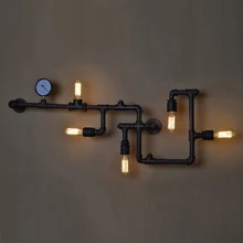 Американский Винтаж железное освещение водопровод настенный светильник для столовой и ресторана с edsion лампа e27