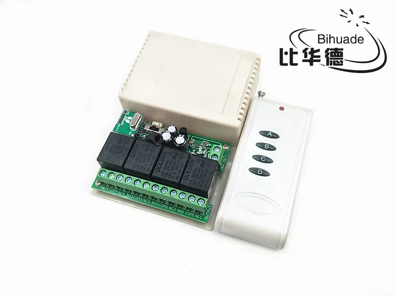 

4 Channel 433MHz Wireless RF Remote Control Controller Big Range For Light Bulb Door DC12V 4CH relay Receiver Module