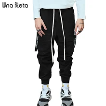 Una Reta, Мужские штаны, новая мода, повседневная Уличная одежда, удлиненные штаны на завязках, мужские брендовые штаны в уличном стиле, брюки в стиле хип-хоп