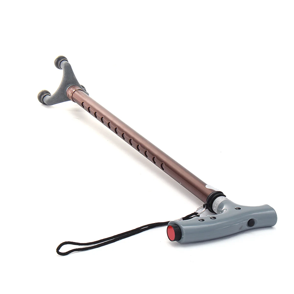 ABS Smooth handle Сверхлегкий Алюминий Регулируемый тростниковый штатив складной+ светодиодный ремешок ручка черный металл для пожилых людей треккинг - Цвет: ABS Smooth handle