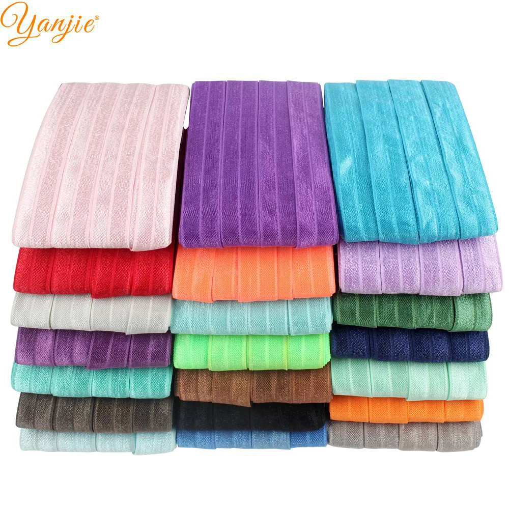 

10 Yards/lot 21 Colors Classical 2CM Solid FOE For Handwork Kids Girl Elastic DIY Hair Accessories For Women headband Hair Tie