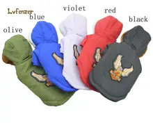 Pet Products Dog Supplies Parkas Acrylic cotton solid Eagle Puppy Winter Coat Clothes With Cap