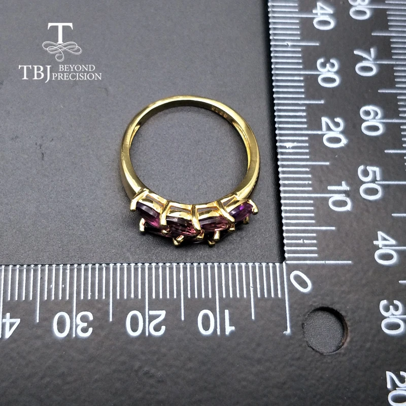 TBJ, натуральный драгоценный камень, африканское кольцо с аметистом, Стерлинговое Серебро 925 пробы, простой стиль, хорошее ювелирное изделие для девочек на день рождения или на каждый день