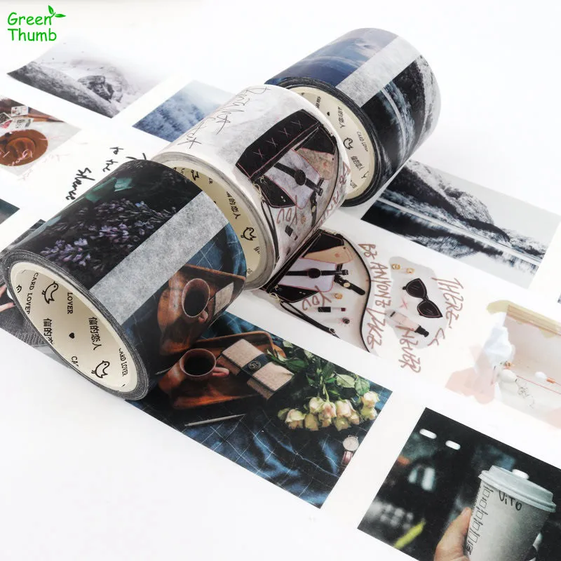 

1pc 4cm*7m Coloeful Tape Ins Style Daily Life Coffee Beautiful Scenery Peaceful Reusable DIY Craft Notebook Gift Decoration