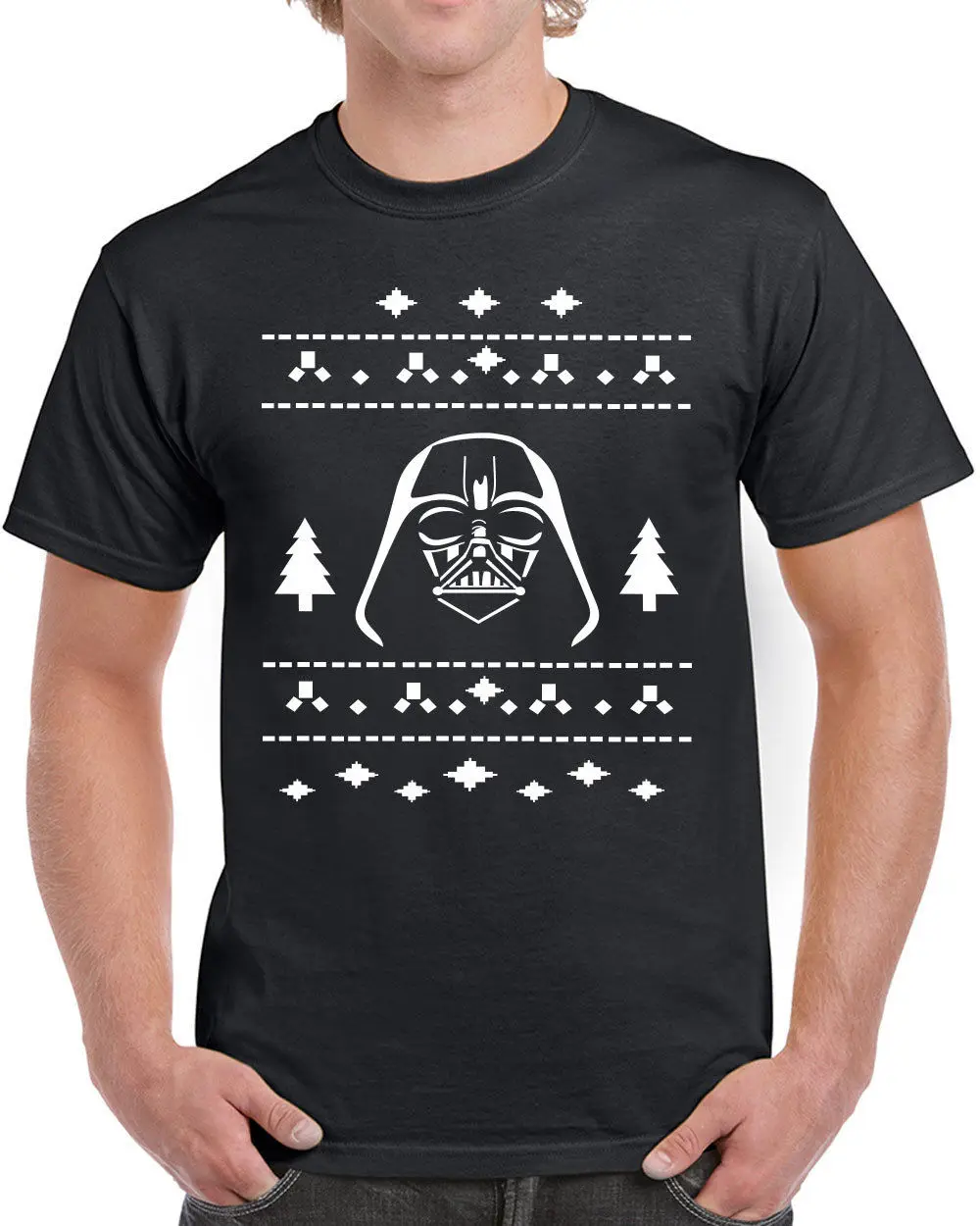 358 Vader Уродливый Рождественский свитер Мужская Футболка Дарт Звездный geek nerd wars