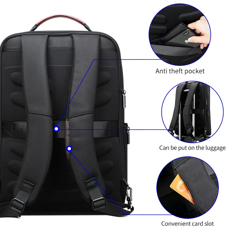 BOPAI Business Backpack Men's usb Anti-theft Computer Bag Increased Capacity Laptop Backpack