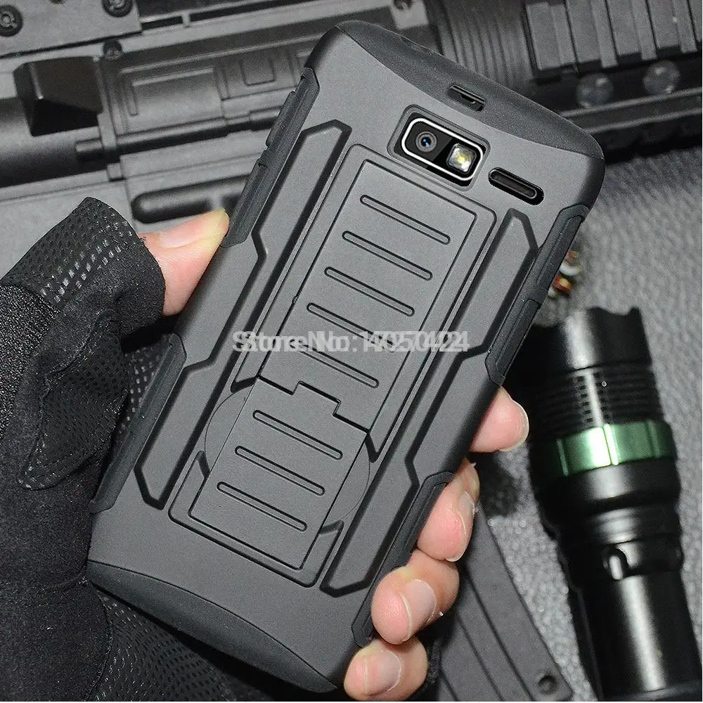 Hybrid Protective Armor Case Cover Holster Belt Clip Kick Stand For