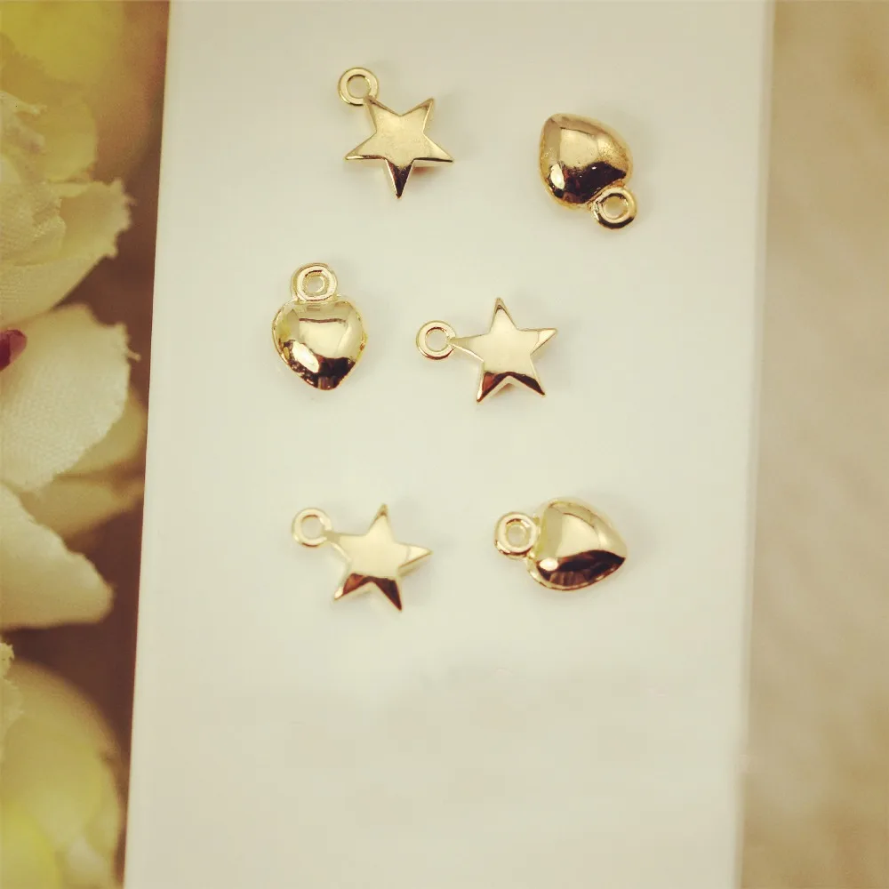

50pcs Star Heart european charm bracelet metal floating locket charms pendant for Fashion Jewelry cute charm diy Accessories