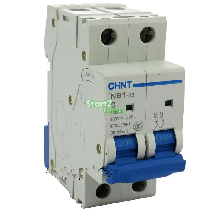 

C" Type 2Pole 60Amp 400V 6KA CHNT NB1-63 MCB Circuit breaker
