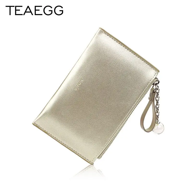 

TEAEGG Bling Wallets Women Clutch Simple Luxury Wallet Credit Card Holders Pearl Zipper Glitter Party Candy Wallet Purses