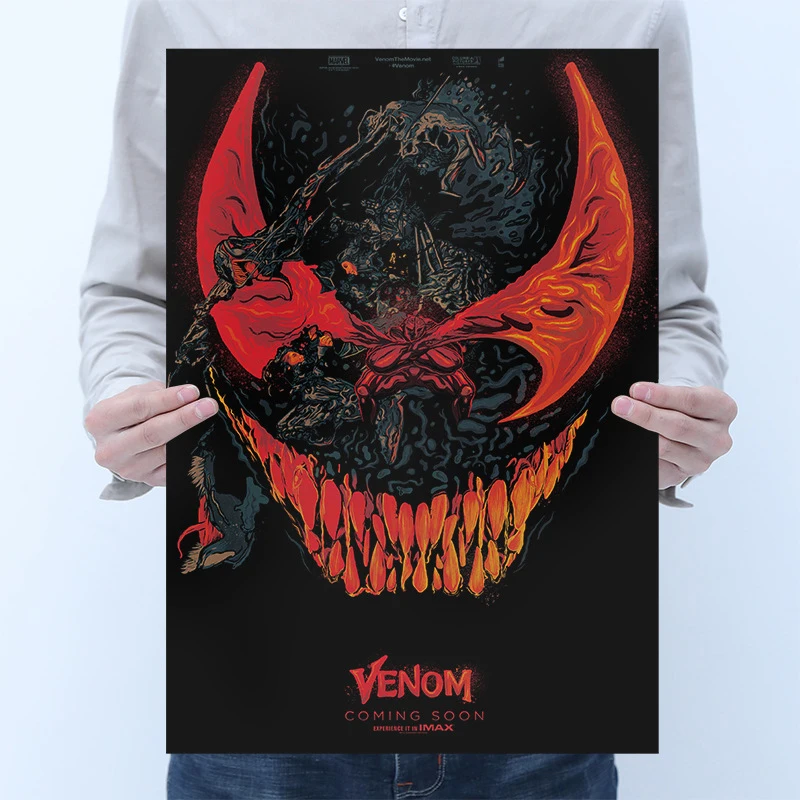 

1PCS movie poster Venom Creative abstraction Kraft paper retro poster Home bedroom bar cafe restaurant stylish decorative painti