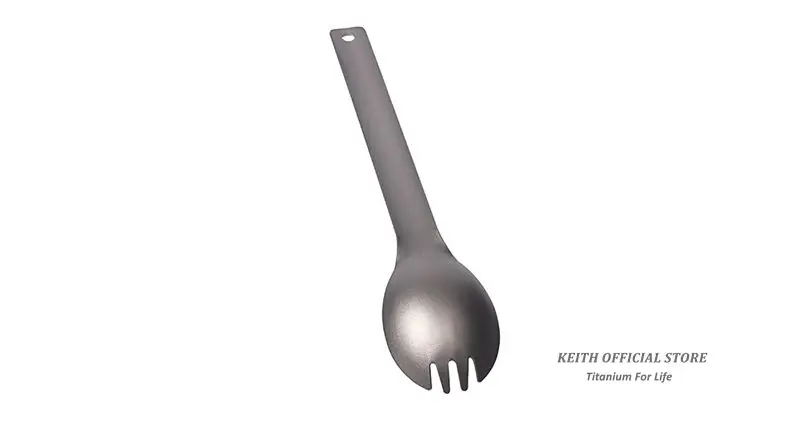 Кейт Титан 200 мм длинной ручкой Spork отдых путешествия столовые приборы пикник Пеший Туризм удобный Вилка титановая ложка вилка посуда для похода туристическая посуда туризм и походы кемпинг 20 г Ti5319