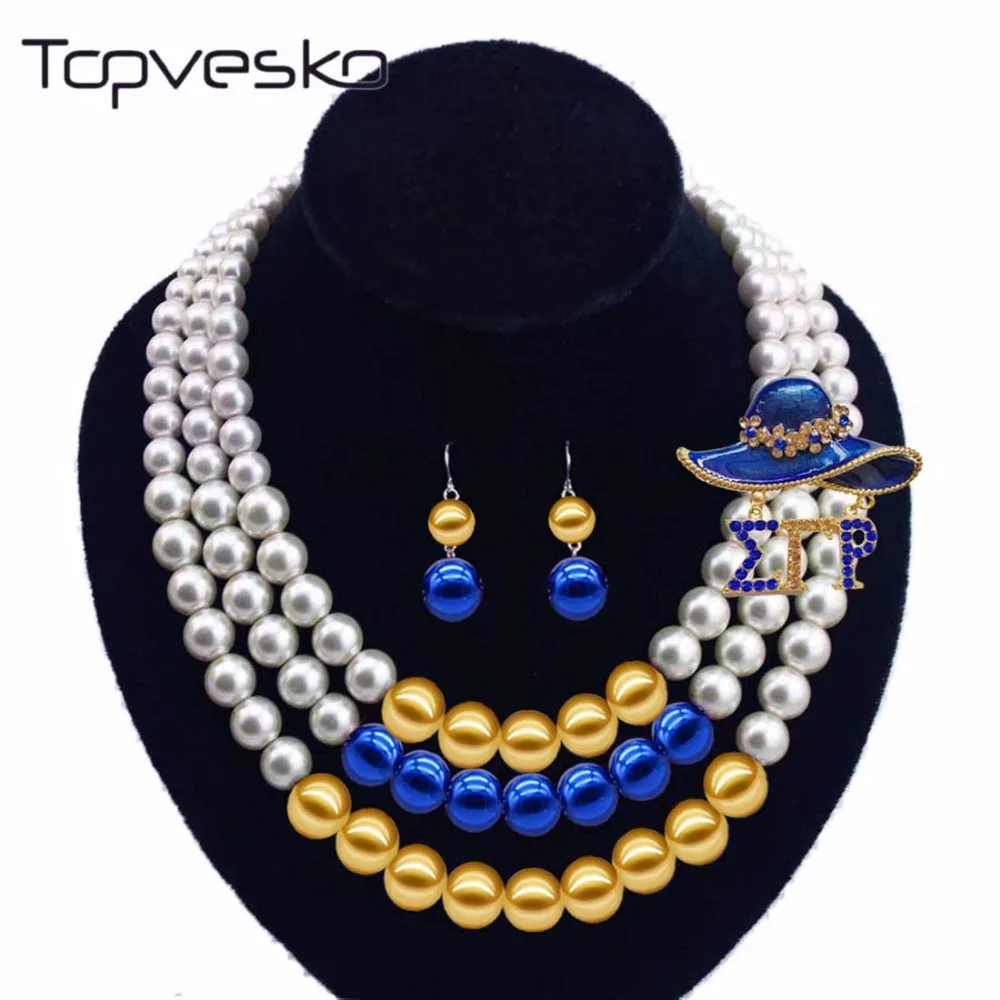 SGR 3 string pearl necklace,earring,brooch set