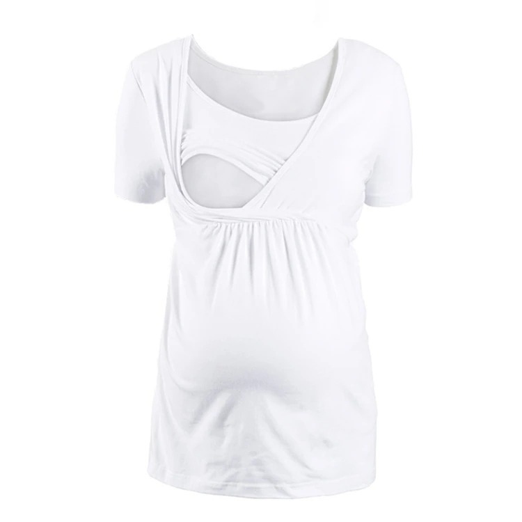 Maternity T-shirts Clothes For Pregnant Women Summer Lactating Mothers Nursing Breastfeeding Clothes Dress Shirt Top Feeding 3xl (23)