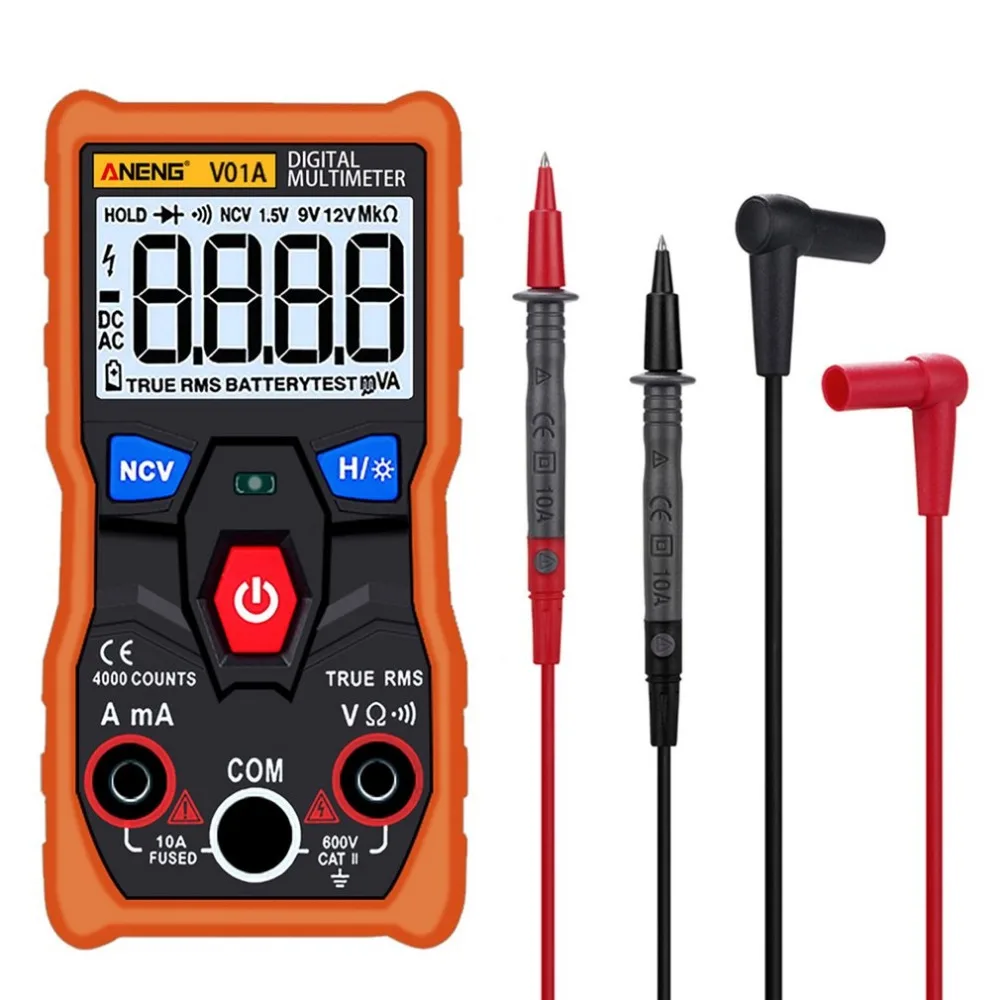 

ANENG V01A Telt Digitale Multimeter Tester True-RMS intelligente NCV AC/DC Spanning Stroom Ohm Test Tool Digital Display