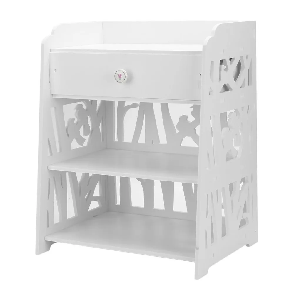 Bird Decor Coffee Table Nightstands Bedside Table Modern Wooden Cabinet Bedroom Storage Shelf Cupboard Living Room Furniture