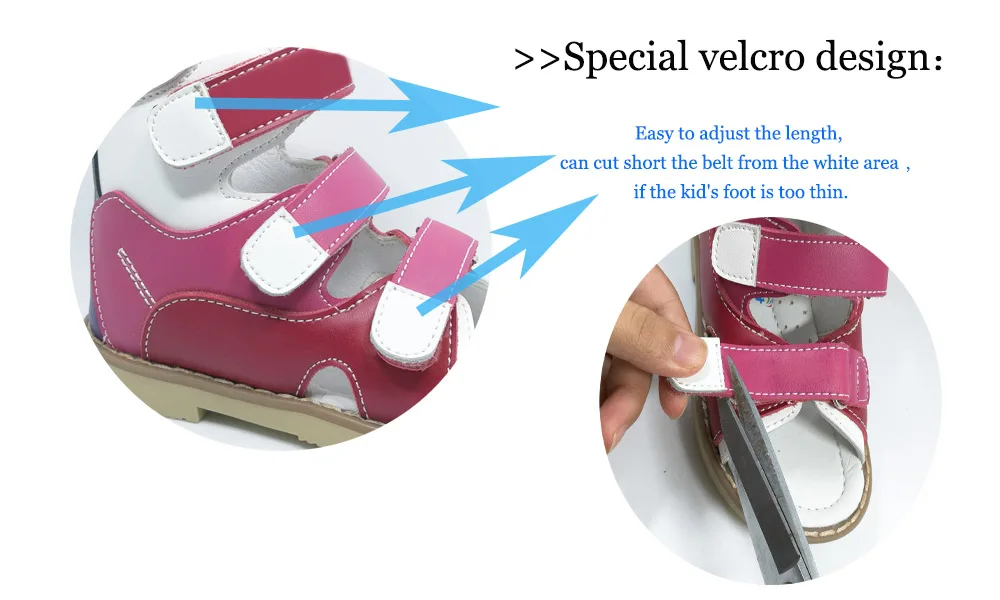 Детские разноцветные ортопедические сандалии из натуральной кожи; Классная Летняя обувь с открытым носком для мальчиков и девочек