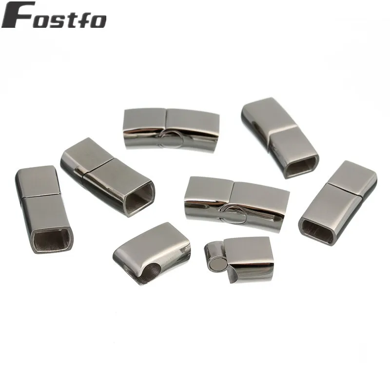 

Fostfo 1pcs/lot 8*5mm Silver Stainless Steel trong Magnetic Clasps For Leather Bracelets Connectors End Caps Jewelry Making