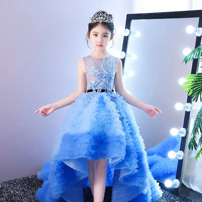 royal blue gown for baby girl