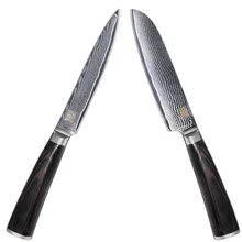 67 Schichten 5 Zoll Santoku 5 Zoll Universalmesser Japanischen Damaskus stahl Knfie Farbe Holzgriff 100% Marke Neue Küchenmesser Set