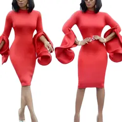 Новинка 2019 года элегантные модные стиль Африканский для женщин полиэстер плюс размеры платье S-XXL