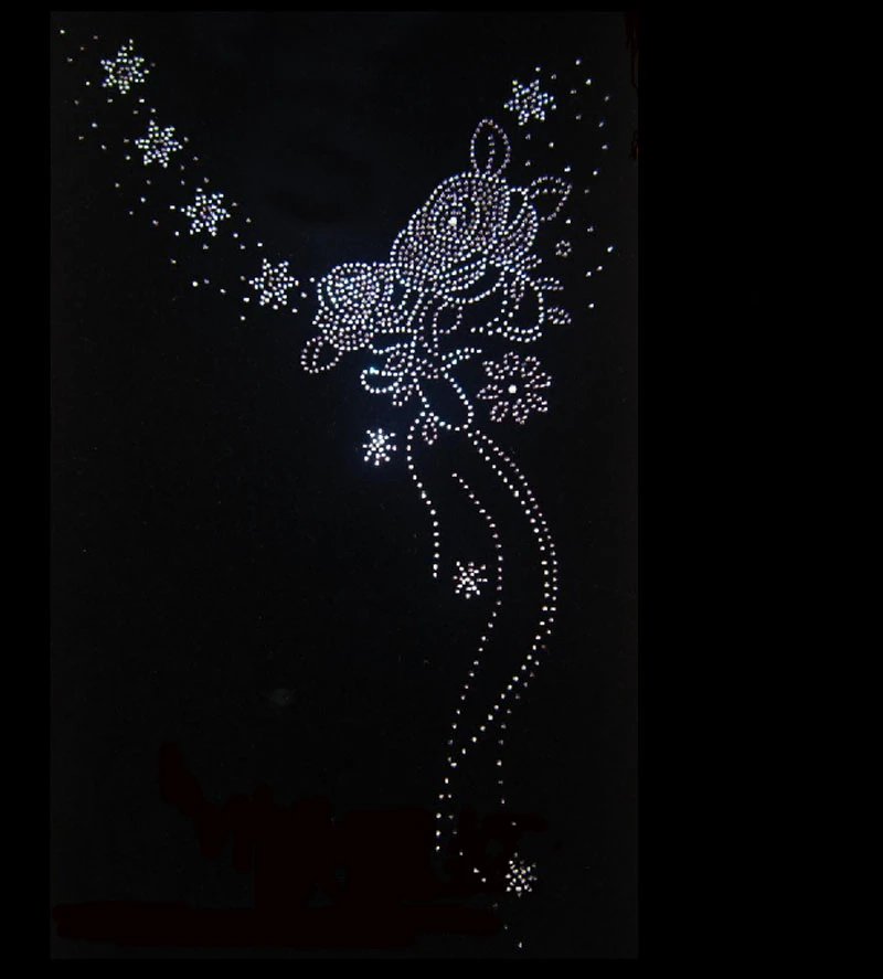 A Piece of Flower Collar Rhinestone Appliqu\u00e9 IPA090 Iron On Rhinestone Transfer Bling Hot Fix Motif Applique