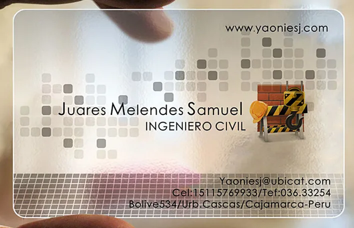 Индивидуальный дизайн 0.38 мм прозрачный ПВХ визитная карточка печать служба имя карты
