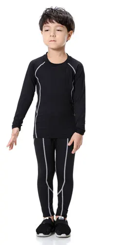 Новинка /17 года; футболка для бега для мальчиков; футболка для бега; баскетбольные колготки для фитнеса; одежда для йоги; спортивные футбольные тренировочные штаны для бега; Sui - Цвет: Черный
