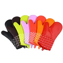 1 шт. Высококачественная силиконовая перчатка для микроволновки 300 градусов из термостойкого силикона+ хлопок Нескользящая печь