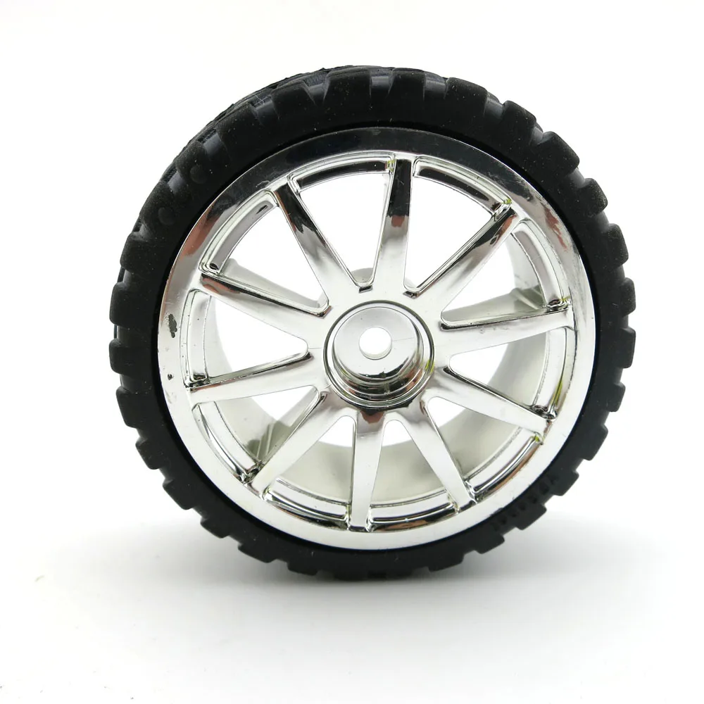 

65mm Rubber Hub Hexagonal Hole Wheels Tire DIY Toy Model Accessories For Line Patrol Car Smart Car Robot F17668 /9