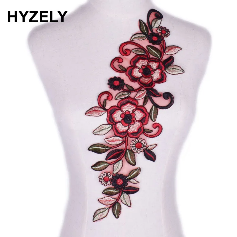 

Red Flower Floral Lace Fabric Sewing Trim Wedding Dress Applique Neckline Neck Collar DIY Accessories Patches Scrapbooking