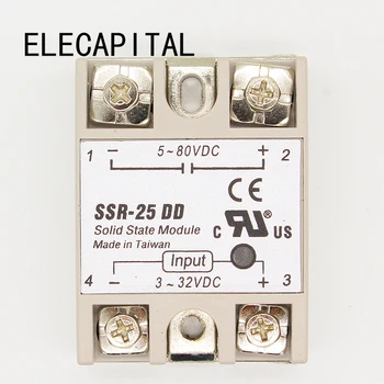 

25DD SSR input 3~32VDC load 5~80VDC DC single phase DC solid state relay