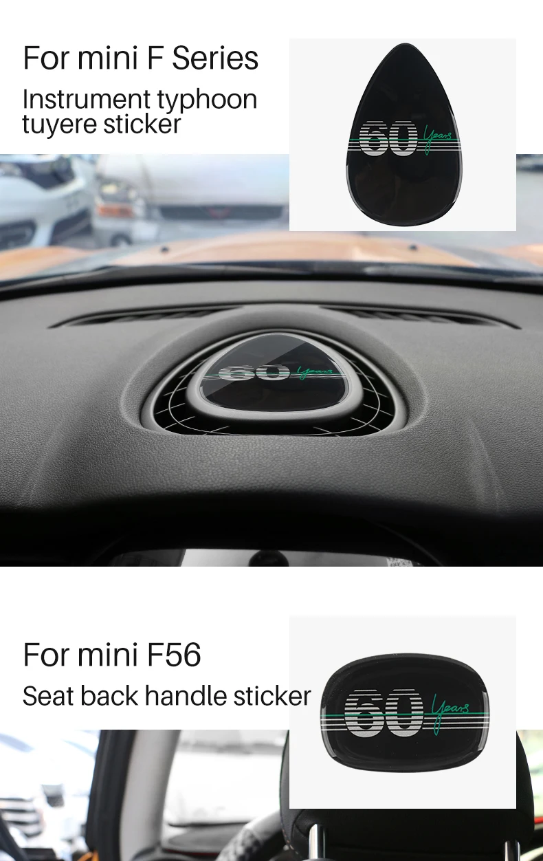 60-я годовщина для Mini Cooper F55 F56 F60 R56 R60 аксессуары издание значок интерьер земляка наклейки Стайлинг для одного JWC