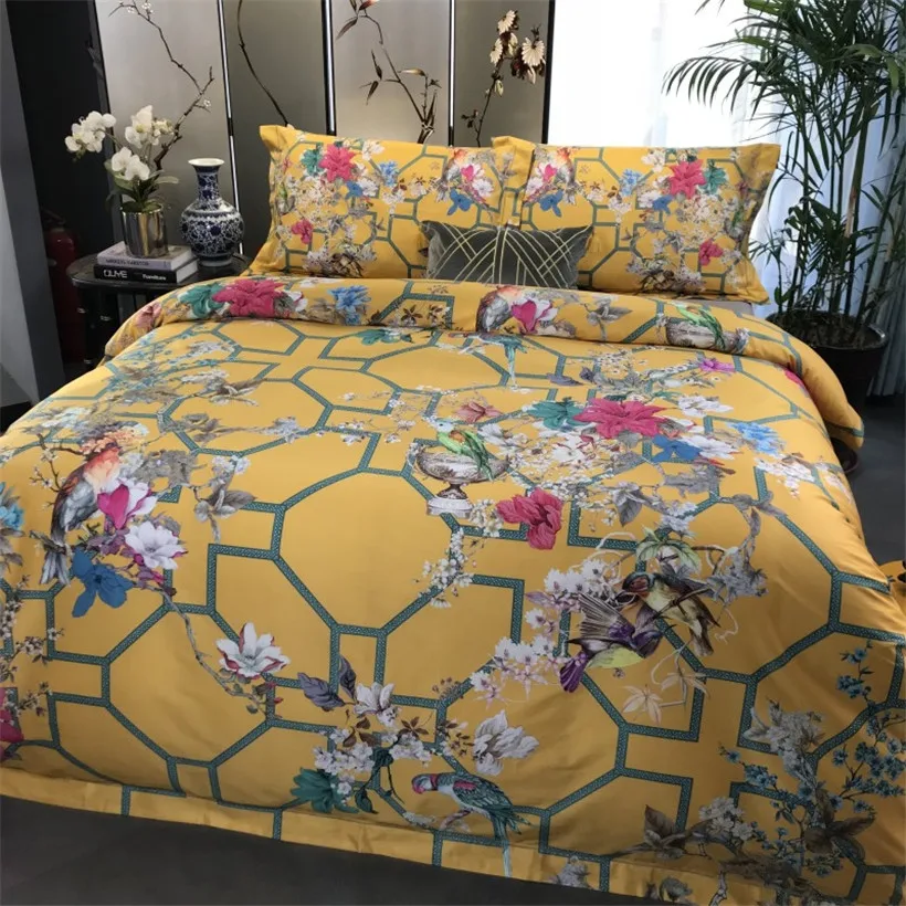 Clearance Chinese Wind Animal Egyptian Cotton Royal Gongsatin Craft Extra Large Bedding, Down Quilt, Bed Sheet, Pillow Cover, 4pcs 35
