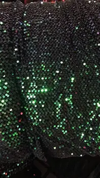

High quality tulle lace fabric latest J-11617 sequins embroidered mesh tulle fabric for women long dress