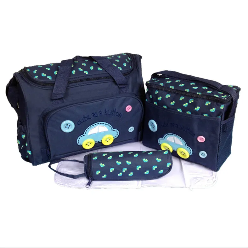

High Quality Cartoon Car Pattern 3pcs/set Multifunctional Mummy Bag Baby Diaper Bag Maternity Baby Care Supplies
