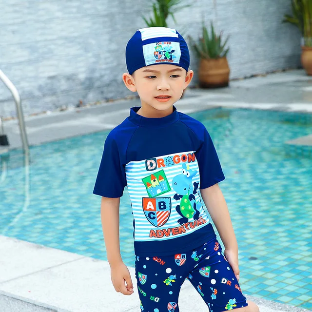 Best Offers Swimsuit Children's Boy Kids Baby Bikini Kid's Swimsuits Bathing Suits Children Swimwear Sun Cap Undertakes Drying Breathable