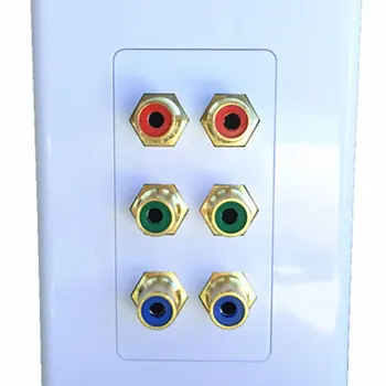 

6RCA AV Wall Plate Composite Video Audio Adapter Jack Outlet Panel HDTV ABS