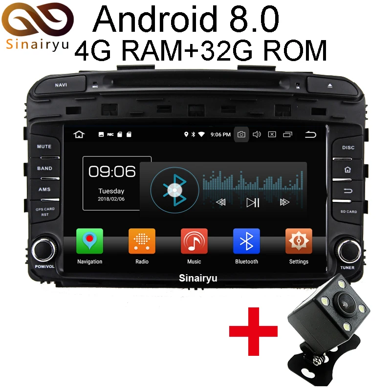 

Sinairyu Android 8.0 8 Core 4G RAM Car DVD GPS For For Kia Sorento 2015 2016 WIFI Autoradio Multimedia Stereo