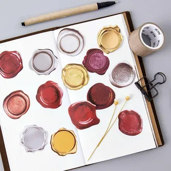 

45pcs/lot Creative Cute Wax Seal Decoration Stickers Diy Diary Sticker Scrapbooking Stationery Stickers School Supplies