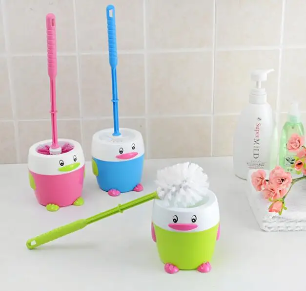 

2019 New Cute Toilet Long Handle Brush + Holder Bathroom Hygiene ABS Toilet Cleaning Washroom Household Cleaning Brushes Set
