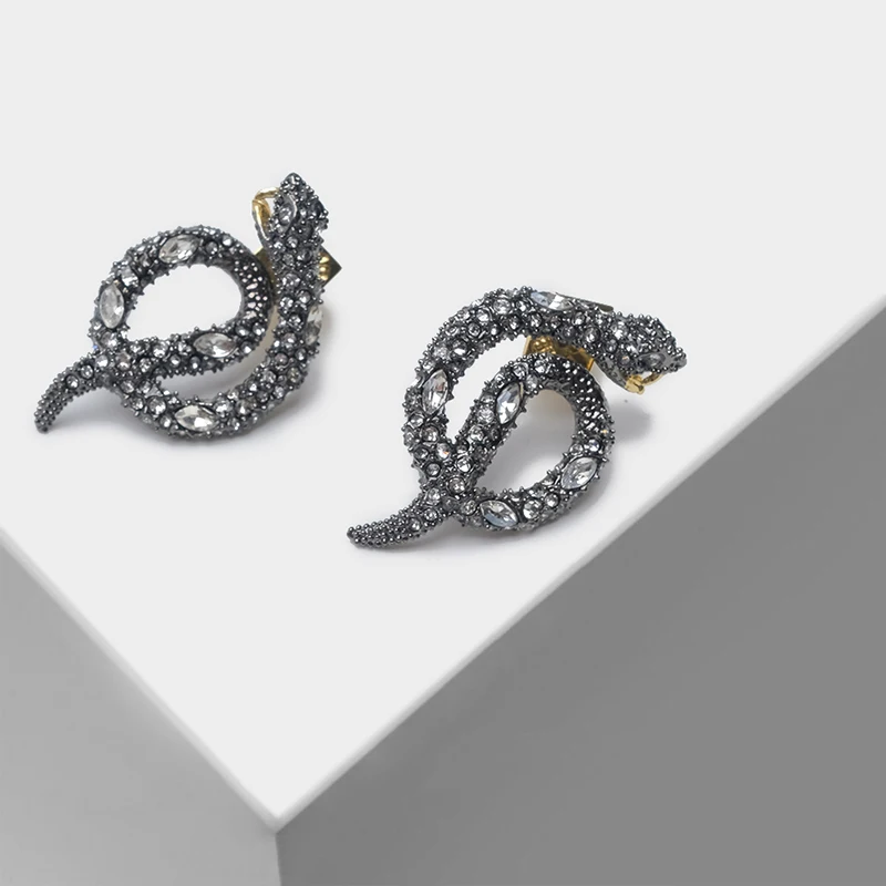 Crystal serpentine pendant animal earrings trendy eardrop