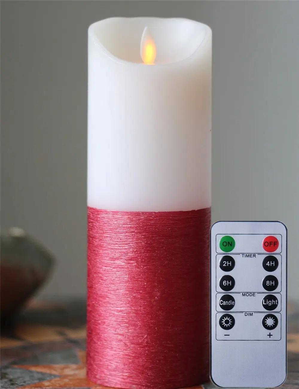 3 X 6 Inch Dancing Flame LED Smokeless Candle with Remote, Timerled smokeless candlessmokeless