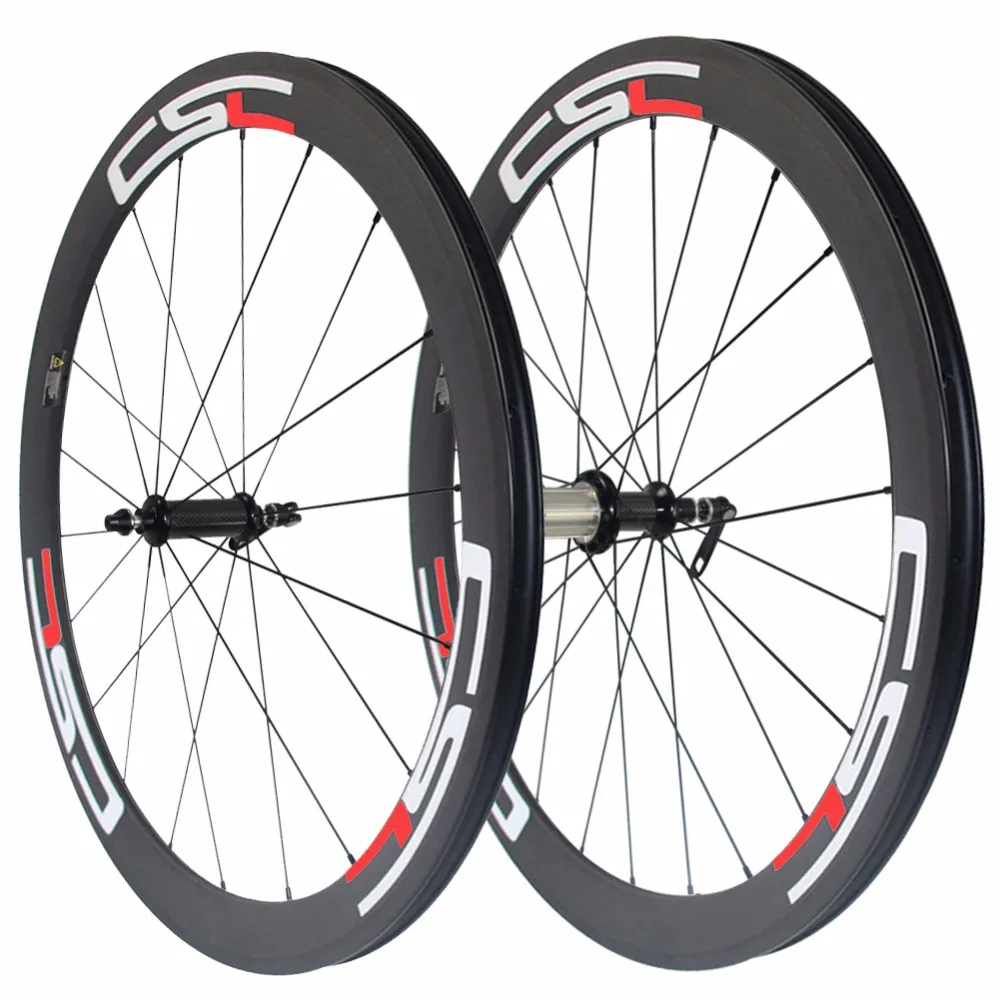 

CSC Road bike wheelset 700C full carbon 50mm clincher 25mm width Powerway R36 Ceramic Bearing hub Mac aero CN 424 spoke Basalt