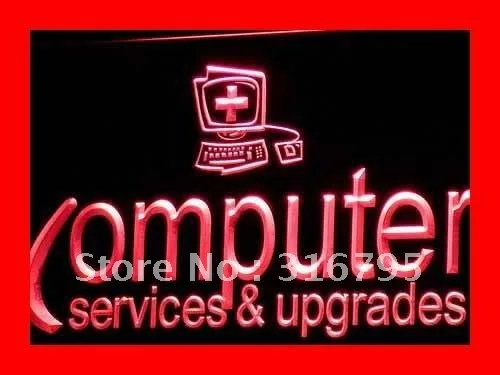 

i326 Computer Services & Upgrades Repairs Light Signs On/Off Swtich 20+ Colors 5 Sizes