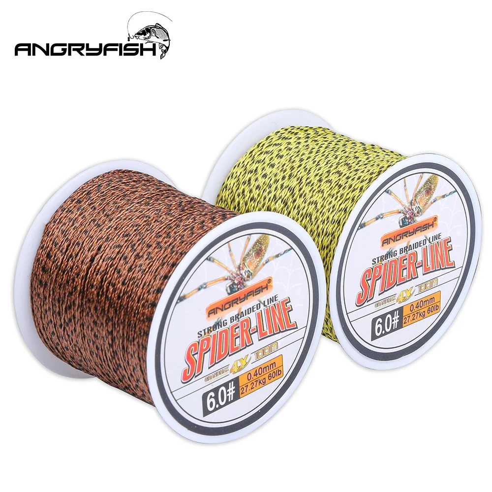 Angryfish 4 حبلا 100 M صنارة صيد بولي ايثيلين مجدول 25 30 40 50 80LB 110yds سوبر قوي المتعددة الشعيرات خيط صنارة الصيد الصيد معالجة