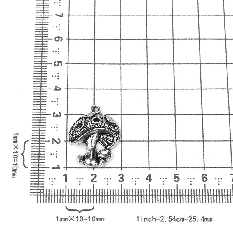 10 шт./лот цинковый сплав тибетского серебра Подвески «грибы» амулеты ювелирных изделий подходят DIY браслет ожерелье