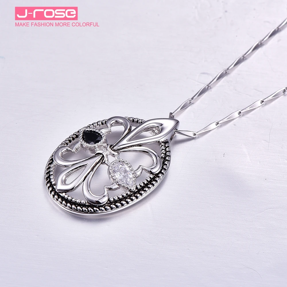 Хит продаж Jrose Pear Cut белая CZ & черная маска из стерлингового серебра 925 пробы кулон